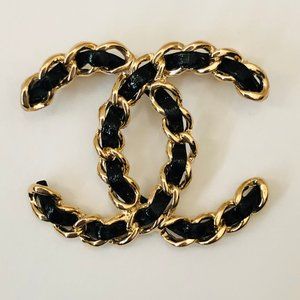 CC Black Gold Rope Brooch